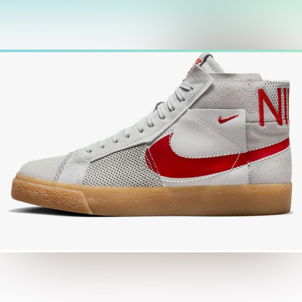 Nike Red and White High-Top Sneakers
